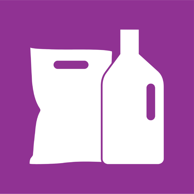 Merki fyrir söfnun plasts