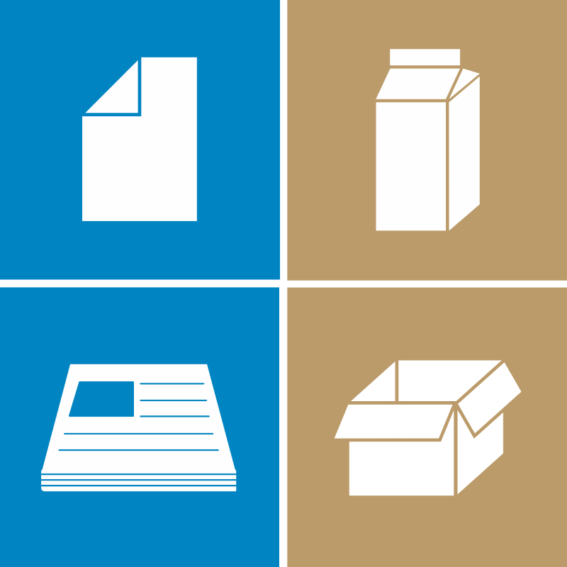 Merki fyrir söfnun pappírs