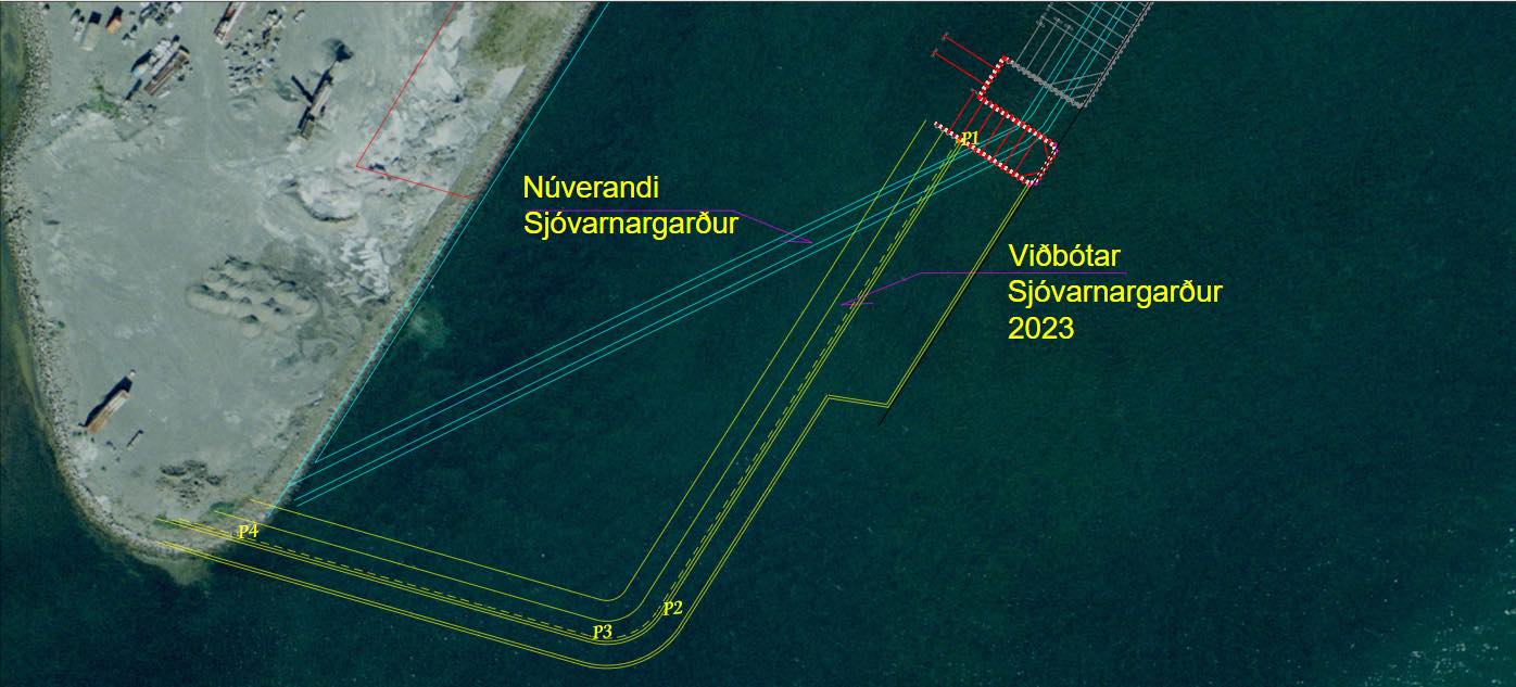 Tillaga að sjóvarnargarði.
