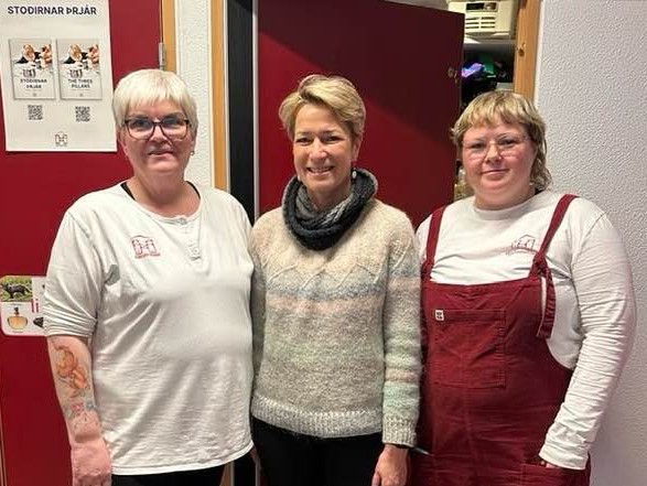 Ingibjörg leikskólastjóri á Eyrarskjóli, Sigga og Marta skólafreyja.