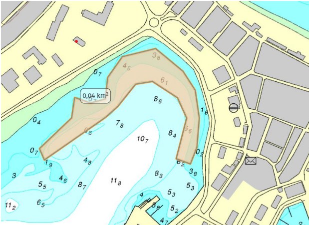 Mögulegt losunarsvæði í Pollinum. Mynd: Vegagerðin.