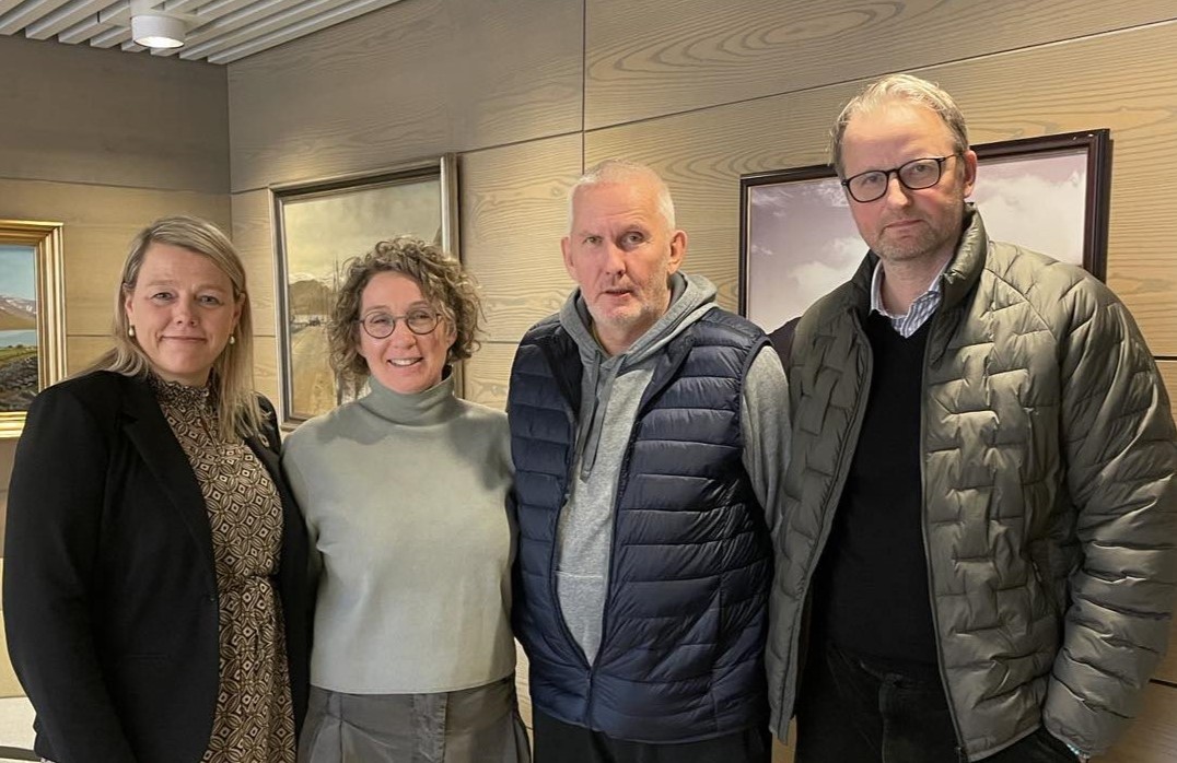 Arna Lára, Nanný, Sigurður og Unnar á skrifstofu bæjarstjóra.