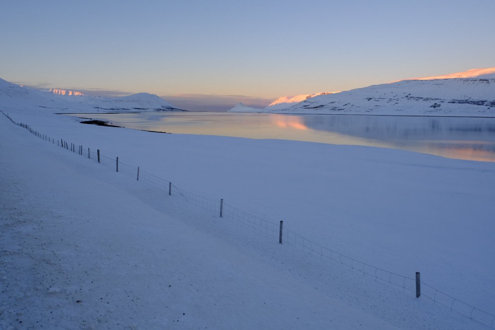 Fallegt vetrarveður í Dýrafirði.