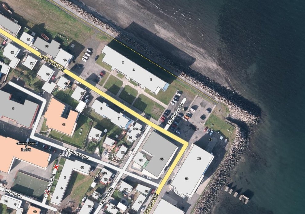 Mynd úr kortasjá Ísafjarðarbæjar, map.is/isafjordur