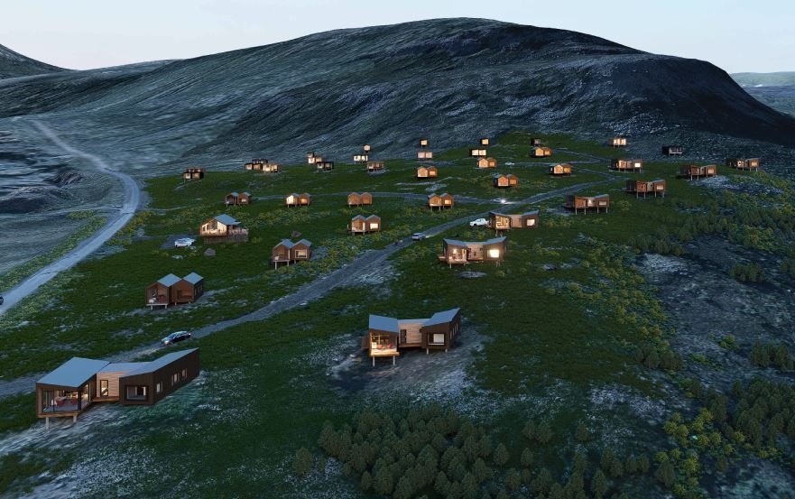 Yfirlit yfir skipulagssvæðið unnið af M11 arkitektum. Myndin gefur til kynna hugmyndir að útfærslum …