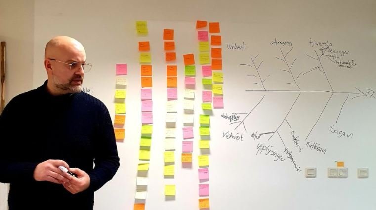 Gunnar Thorberg með hugarflugsfund í Blábankanum.
Mynd: Blábankinn