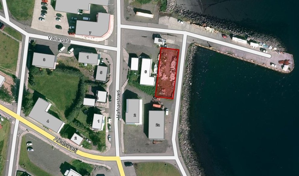 Olíuportið er rauðmerkt á myndinni.