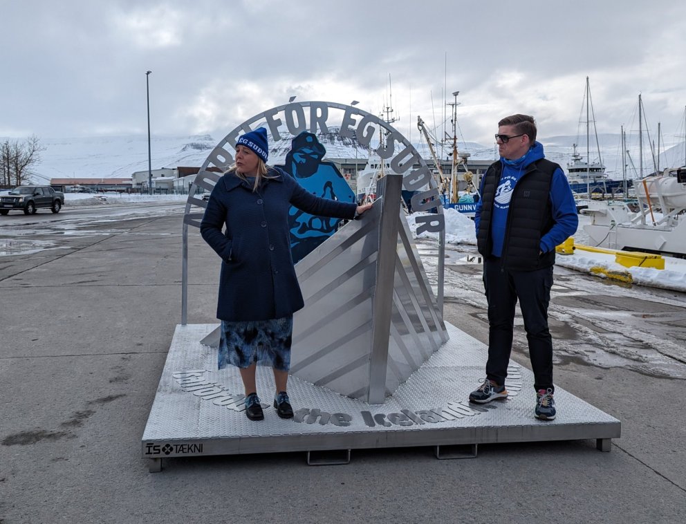 Arna Lára og Kristján Freyr Halldórsson, rokkstjóri Aldrei fór ég suður.