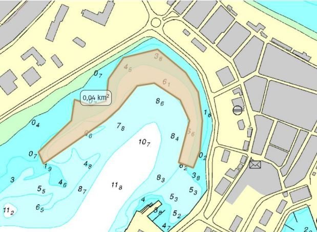 Mögulegt losunarsvæði í Pollinum. Mynd: Vegagerðin.
