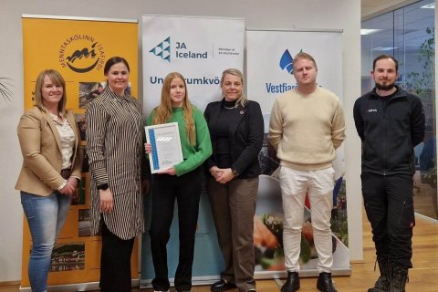 Frá vörumessu Menntaskólans á Ísafirði.