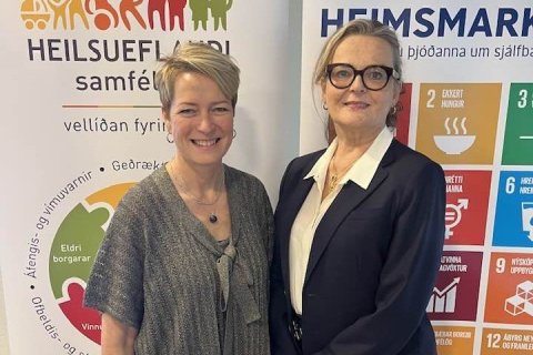 Sigríður með Maríu Heimisdóttur, landlækni.