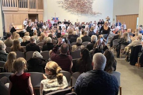 Frá Ísófóníutónleikum í Ísafjarðarkirkju.