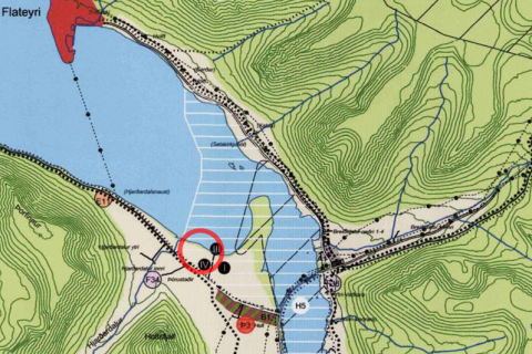 Hluti af Aðalskipulagi Ísafjarðarbæjar 2008-2020. Skipulagssvæðið er innan rauða hringsins. Mynd Ef&hellip;