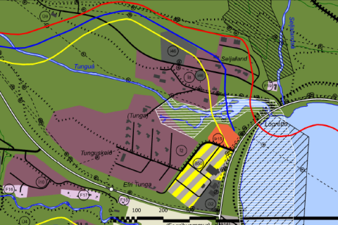 Breytt skipulag Seljalandshverfis. Mynd: Verkís.