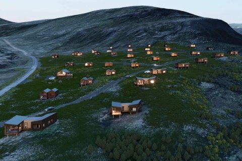 Yfirlit yfir skipulagssvæðið unnið af M11 arkitektum. Myndin gefur til kynna hugmyndir að útfærslum …
