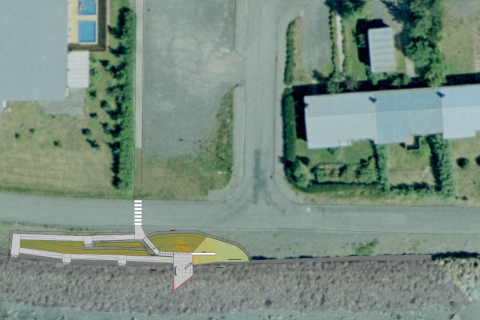 Ný tillaga að staðsetningu og útfærslu útsýnispallsins.