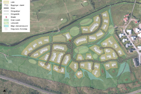 Möguleg útfærsla á byggð í innra Tunguhverfi. Mynd: Verkís.
